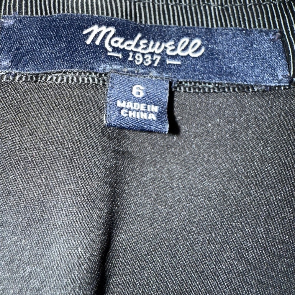 MADEWELL Black Gray White Tweed Pleated Mini Short Skirt W/Pockets EUC 6 - Picture 6 of 6